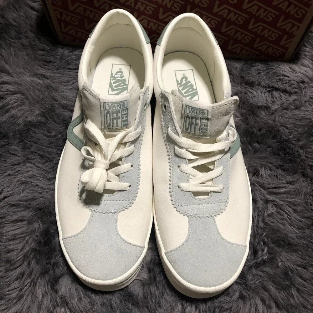 Vans Men's Sport-Low Tri-Tone Green Canvas Suede Skate Shoes Size 13, New